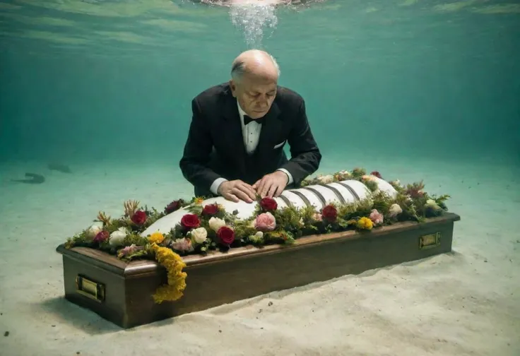 photograph of underwater funerals