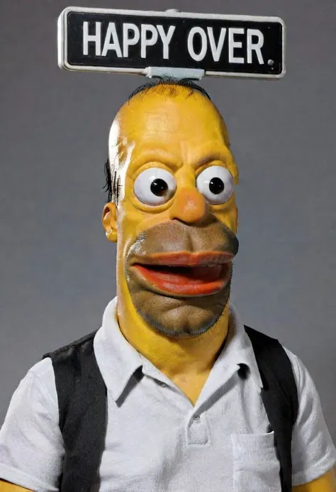 Homer1024, the simpsons, homer simpson with mouth open and stop signs that says "happy hang over"