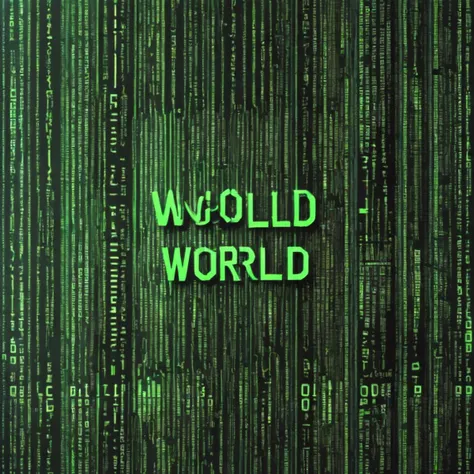 <lora:Matrix_Code:1> Hello world in lines of code