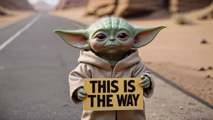 Photo of **** yoda with a sign that says "Call me YOLO".