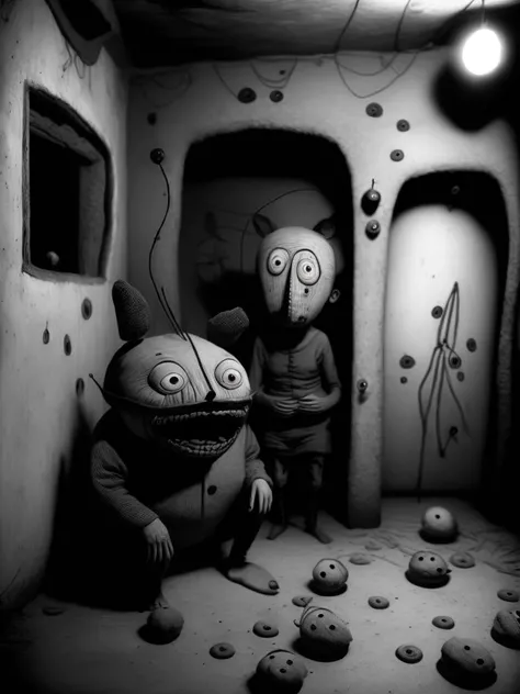 <lora:RogerBallen:1>roger ballen style. baleen whale snorlax swallows five . Below surface , the tip top seed