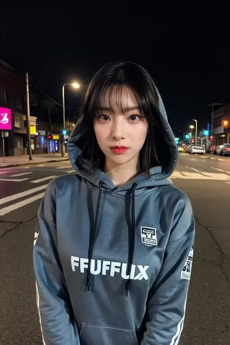 1 Girl, (Wear a black hoodie:1.2), (RAW Photos, highest qualthaty), (Realistic, Realistic:1.4), Tabletop, Very delicate and beautiful, Very detailed, 2k wallpaper, wonderful, finely, Very detailed CG Unthaty 8K 壁紙, Very detailed, High resolution, Soft Light, Beautiful detailed girl, Very detailed目と顔, Beautiful and sophisticated nose, finelyて美しい目, Cinema Lighting, Illuminations that light up the cthaty on a snowy night, Snow Scene, that&#39;that&#39;that&#39;it&#39;s snowing, Snow fell in my hair, Perfect Anatomy, Slender body, Was nervous, 
Straight semi-long hair, bangs, Looking at the audience, smile、Fluffy scarf、On the bed、pajamas
