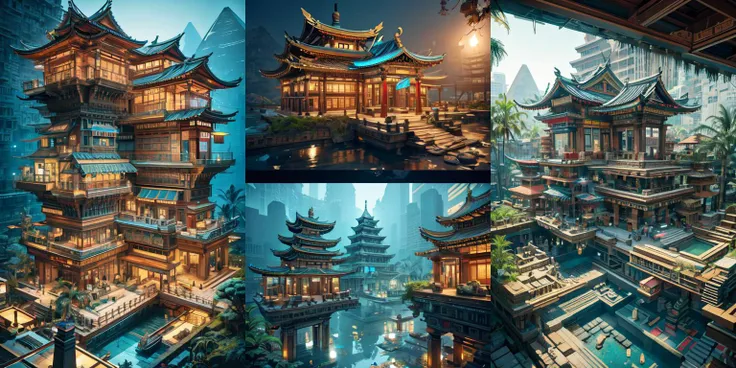 highly insanely detailed, masterpiece, top quality, best quality, highres, 4k, 8k, RAW photo, 
((ancient egyptian theme:1.2)), Hong Kong structure, building, structure, taiwan, korean, 
swirling energy, 
tentacle, 
(underwater), 
reflection, reflective floor, 
abandoned building, overgrown with vegetation, [volumetric fog], cinematic lighting, colorful, colourful, 
(long_hair, long hair, random colors hair, glowing hair, hair over one eye, long messy hair), 
(eyelashes, eyeliner, eyeshadow, eyelashes, long eyelashes), 
collar, earrings, jewelry, necklace, armlet, 
high-heels, 
nsfw, 
cleavage, perfect female body, makeup, 
action pose, 
drunk, biting, 
dawn, 
<lora:wrenchmicroarch-000004:0.8>, wrenchmicroarch, torii