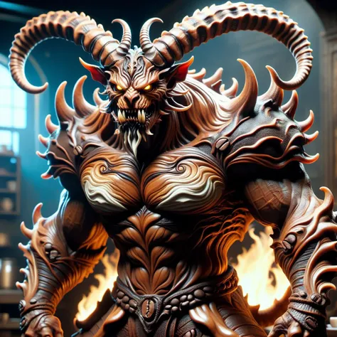 hyper detailed masterpiece, dynamic, awesome quality,cofzee succubus, large ogre-like fearsome otherworldly creature, fearsome monstrous appearance, muscular imposing physique, earthy skin, horns, sharp claws, tusks, loincloths made of tiger skin, supernatural malevolent power, nuanced beings, powerful, experiential,restrictive,robotic,safe,separated, <lora:cofzee:0.7> <lora:DonMC0ff33Ch0c_XL-000006:0.65> DonMC0ff33Ch0c