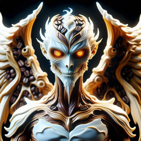 hyper detailed masterpiece, dynamic, awesome quality,cofzee angel, medium sized humanoid creature, shape-shifter, mimics the exact physical features of its target, lacks distinct personal features, appearing generic, expression neutral, slightly eerie unsettling aura, eyes that may reveal a subtle otherness, lack of emotion, mysterious circumstance, <lora:cofzee:0.7> <lora:DonMC0ff33Ch0c_XL-000006:0.65> DonMC0ff33Ch0c