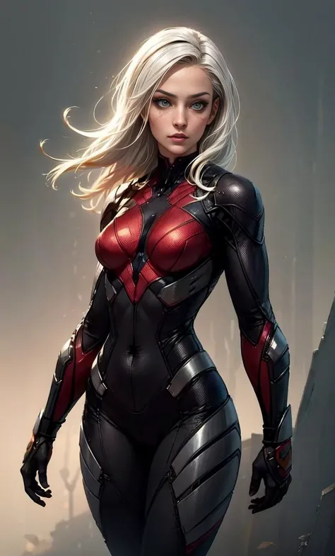 <lora:Superhero_suit-000007:.7>,<lora:more_details:0.4>, (ambient lighting:1.2), (volumetric lighting:1.2), (fine details:1.1), photorealistic, depth of field,
1 girl, woman,   ombre, superhero bodysuit:2, hips, legs
focus on character, solo, ), solo, from front, front view,   detailed face,grey background, sexy, cute
