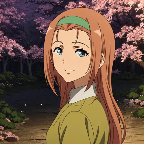 masterpiece,highres,high quality,extremely detailed,solo,
<lora:MikuriKairo001:0.7>,
MikuriKairo,1girl,
long hair,hairband,
light green gown,
smile,looking at another,
cherry blossom viewing,