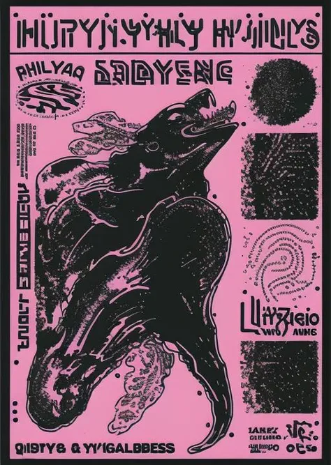 303, acid, ((poster)), ((intricate highly detailed)), ((flat, print, logos, text, fonts)), (((best quality))) <lora:acid mix:1>