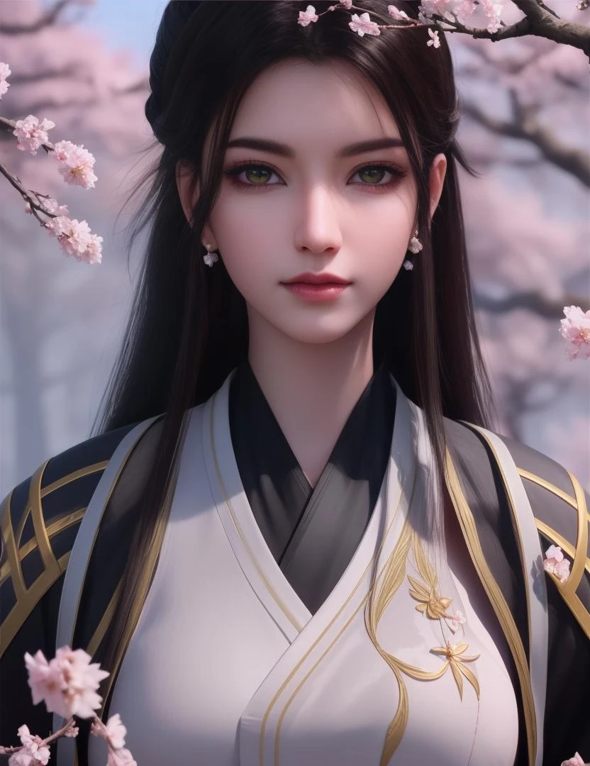 ultra realistic 8k cg, picture-perfect face, flawless, clean, masterpiece, professional artwork, famous artwork, cinematic lighting, cinematic bloom, perfect face, beautiful face, fantasy, dreamlike, unreal, science fiction, huge breasts, beautiful clothes, lace, lace trim, lace-trimmed legwear, (rich:1.4), prestige, luxury, jewelry, diamond, gold, pearl, gem, sapphire, ruby, emerald, intricate detail, delicate pattern, charming, alluring, seductive, erotic, enchanting, hair ornament, necklace, earrings, bracelet, armlet,halo
((,1girl, pov,))(((cherry_blossoms, branch, 1girl, tree, spring_\(season\), solo, petals, black_hair, japanese_clothes,looking at viewer, ))) <lora:DA_YueYaoMenswear:0.6>