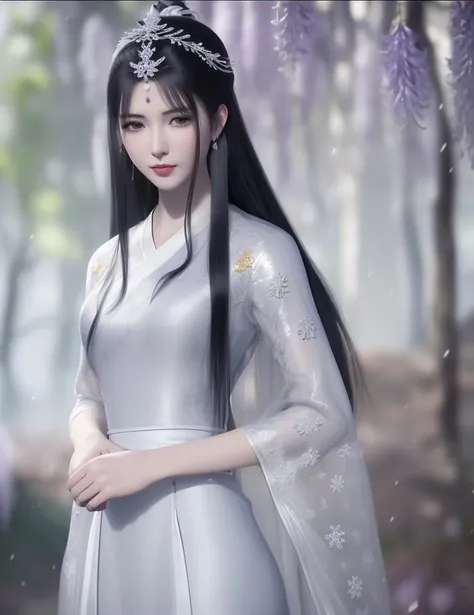 ultra realistic 8k cg, picture-perfect face, flawless, clean, masterpiece, professional artwork, famous artwork, cinematic lighting, cinematic bloom, perfect face, beautiful face, fantasy, dreamlike, unreal, science fiction , beautiful clothes, lace, lace trim, lace-trimmed legwear, (rich:1.4), prestige, luxury, jewelry, diamond, gold, pearl, gem, sapphire, ruby, emerald, intricate detail, delicate pattern, charming, alluring, seductive, erotic, enchanting, hair ornament, necklace, earrings, bracelet, armlet,halo
((,1girl, pov,)) (((,, , depth_of_field, , 1girl, motion_blur, long_hair, photo_\(medium\), , black_hair, chinese_clothes,upper body, 1girl, solo, tree, long_hair, snowflakes,, bare_tree, black_hair, forest, nature, wisteria, ))) <lora:DA_QianYiXue:0.6>