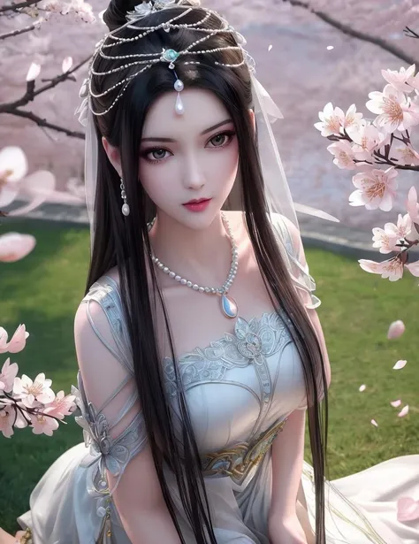 ultra realistic 8k cg, picture-perfect face, flawless, clean, masterpiece, professional artwork, famous artwork, cinematic lighting, cinematic bloom, perfect face, beautiful face, fantasy, dreamlike, unreal, science fiction, lace, lace trim, lace-trimmed legwear, (rich:1.4), prestige, luxury, jewelry, diamond, gold, pearl, gem, sapphire, ruby, emerald, intricate detail, delicate pattern, charming, alluring, seductive, erotic, enchanting, hair ornament, necklace, earrings, bracelet, armlet,halo
((,1girl, pov,)) , ((((1girl, solo, ,cherry blossoms,outdoors, ))))<lora:DA_LinQingZhu:0.6>