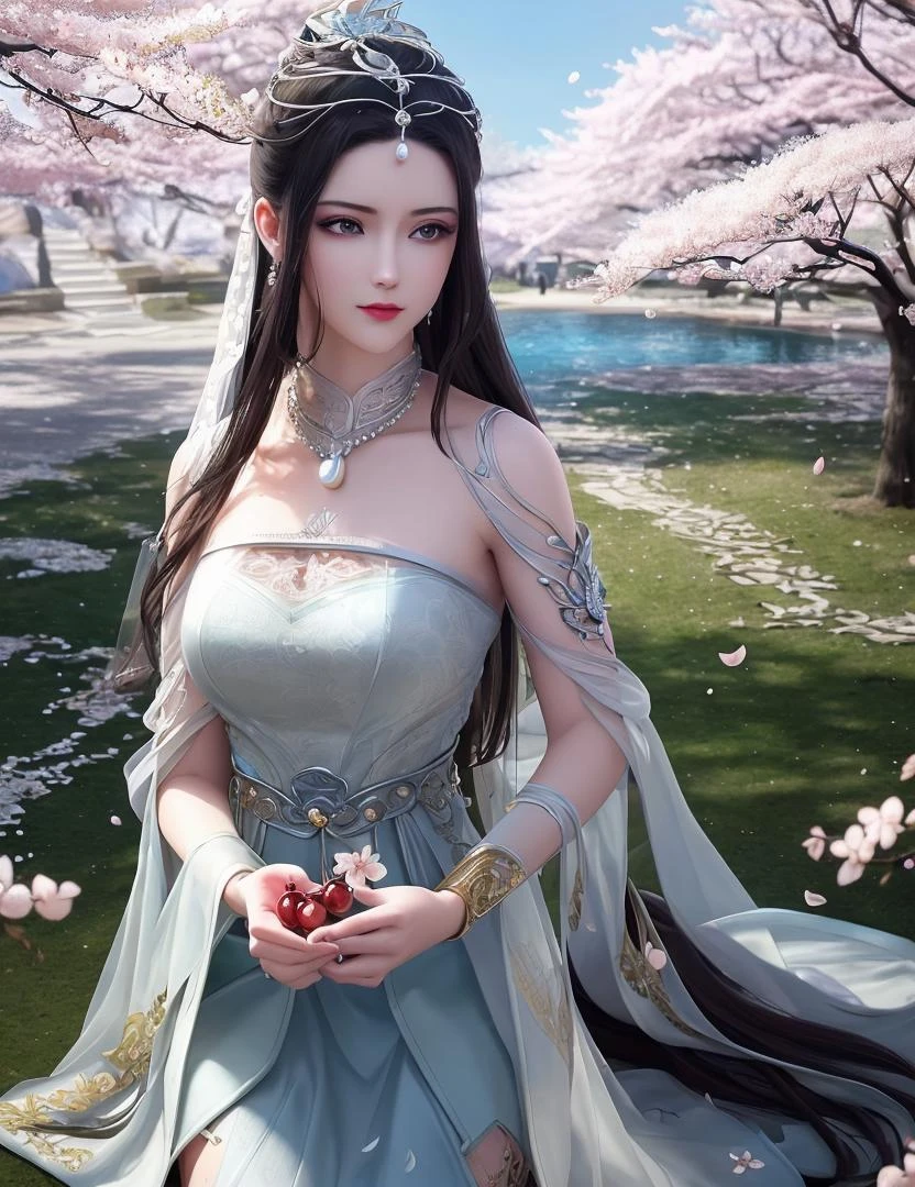 ultra realistic 8k cg, picture-perfect face, flawless, clean, masterpiece, professional artwork, famous artwork, cinematic lighting, cinematic bloom, perfect face, beautiful face, fantasy, dreamlike, unreal, science fiction, lace, lace trim, lace-trimmed legwear, (rich:1.4), prestige, luxury, jewelry, diamond, gold, pearl, gem, sapphire, ruby, emerald, intricate detail, delicate pattern, charming, alluring, seductive, erotic, enchanting, hair ornament, necklace, earrings, bracelet, armlet,halo
((,1girl, pov,)) , ((((1girl, solo, ,cherry blossoms,outdoors, ))))<lora:DA_LinQingZhu:0.7>