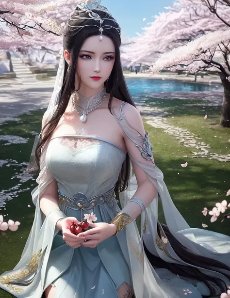 ultra realistic 8k cg, picture-perfect face, flawless, clean, masterpiece, professional artwork, famous artwork, cinematic lighting, cinematic bloom, perfect face, beautiful face, fantasy, dreamlike, unreal, science fiction, lace, lace trim, lace-trimmed legwear, (rich:1.4), prestige, luxury, jewelry, diamond, gold, pearl, gem, sapphire, ruby, emerald, intricate detail, delicate pattern, charming, alluring, seductive, erotic, enchanting, hair ornament, necklace, earrings, bracelet, armlet,halo
((,1girl, pov,)) , ((((1girl, solo, ,cherry blossoms,outdoors, ))))<lora:DA_LinQingZhu:0.7>