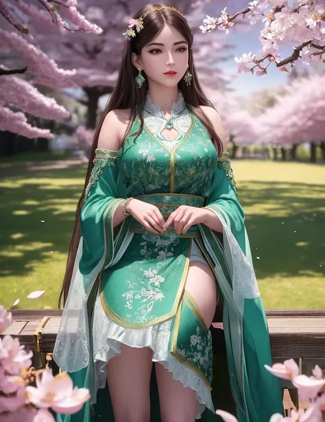 ultra realistic 8k cg, picture-perfect face, flawless, clean, masterpiece, professional artwork, famous artwork, cinematic lighting, cinematic bloom, perfect face, beautiful face, fantasy, dreamlike, unreal, science fiction, lace, lace trim, lace-trimmed legwear, (rich:1.4), prestige, luxury, jewelry, diamond, gold, pearl, gem, sapphire, ruby, emerald, intricate detail, delicate pattern, charming, alluring, seductive, erotic, enchanting, hair ornament, necklace, earrings, bracelet, armlet,halo
((,1girl, pov,)) , ((((1girl, solo, ,cherry blossoms,outdoors, ))))<lora:DA_NingRongRong:0.6>