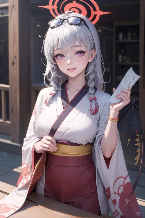 (highly detailed:1.3),
1girl, solo, light smile,
<lora:wrenchs_ba_haruna-10:0.9>, ba_haruna_track, (kimono:1.3),
Ultra-detail, (highres:1.1), best quality, (masterpiece:1.3), cinematic lighting,
