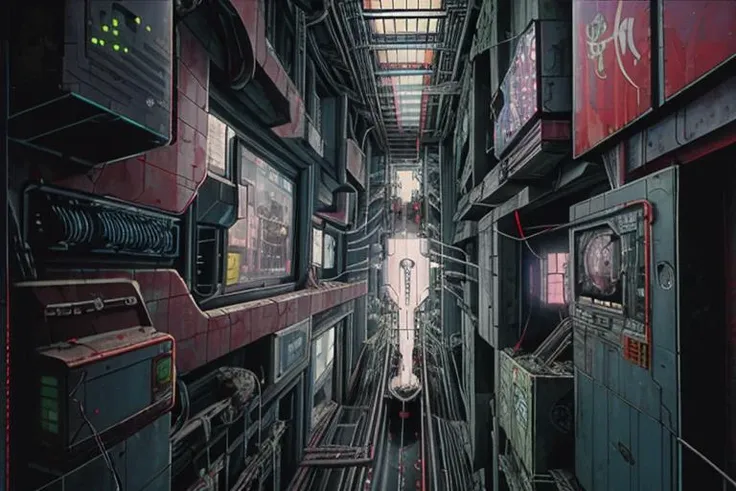 a complex loophole, cyberpunk, tech <lora:NEOTOKIO_V0.01:0.9>