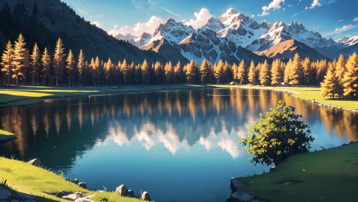 ((masterpiece:1.4,best quality)), cloud, outdoors,
(mountains), spring glade, scenery, sky, winter, village, tree, pond, fishing hut
high detail, abundant, 8k, high detail, wallpaper,