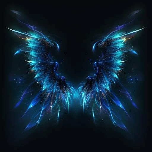 wings,Klein blue,black background,<lora:2dhxWings_v1.4:1>