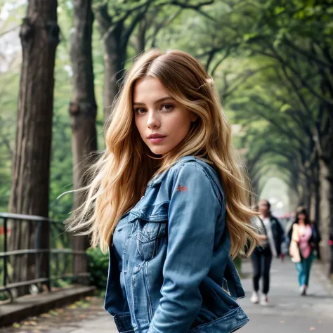 (New York Central Park, SFW, stylish jumpsuit, denim jacket, sneakers, energetic pose, walking along tree-lined paths, late morning:1.35) Instagram_Influencer_88_By_Stable_Yogi
Faceshot_By_stable_yogi
<lora:Detail Blaster By Stable Yogi:0.5>
(center_parted_long_wavy_blonde_hair)