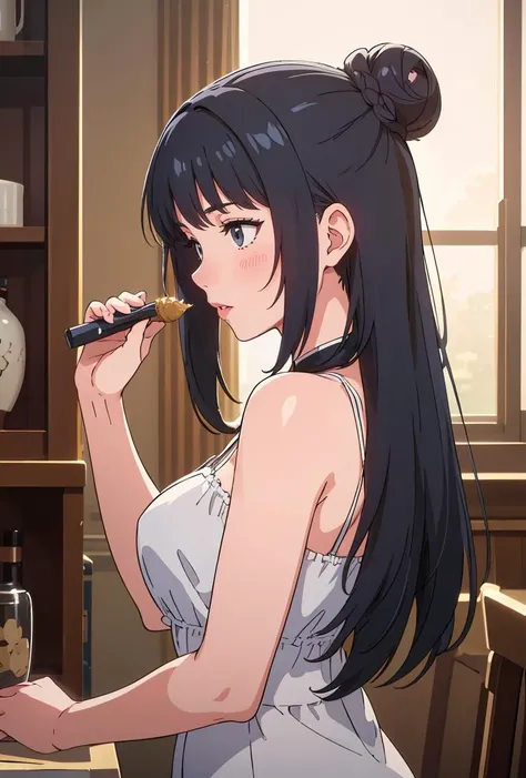 (masterpiece, best quality), 1girl, <lora:NushV2:0.8> fw.nush, single hair bun, long hair