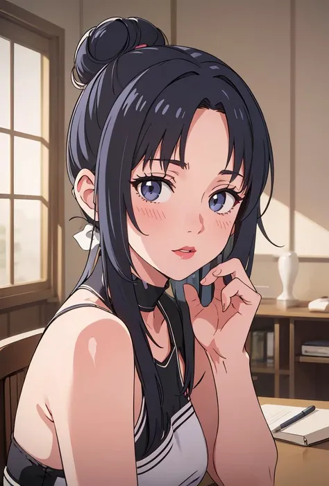 (masterpiece, best quality), 1girl, <lora:NushV2:0.8> fw.nush, single hair bun, long hair