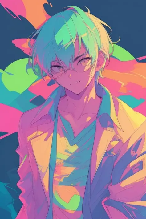 full body portrait, sneaker,suit ,((1body, male)),
Masterpiece, high quality, best quality, highres,
<lora:PE Neon Pastel Anime Style 1.5:0.8> PENeonPastel, anime, vibrant colors, pastel color, neon color