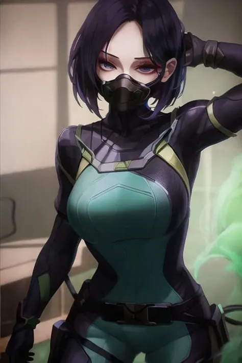 pixel-Viper-Mask mixing chemicals in a laboratory, lab, poison, bodysuit, masterpiece, photorealistic, realistic, (RAW photo, 8k uhd, film grain), caustics, subsurface scattering, dynamic shot, <hypernet:myhands_22k:0.75> <lora:viper-LoRA:0.6> <lora:ORIHARA:0.75>