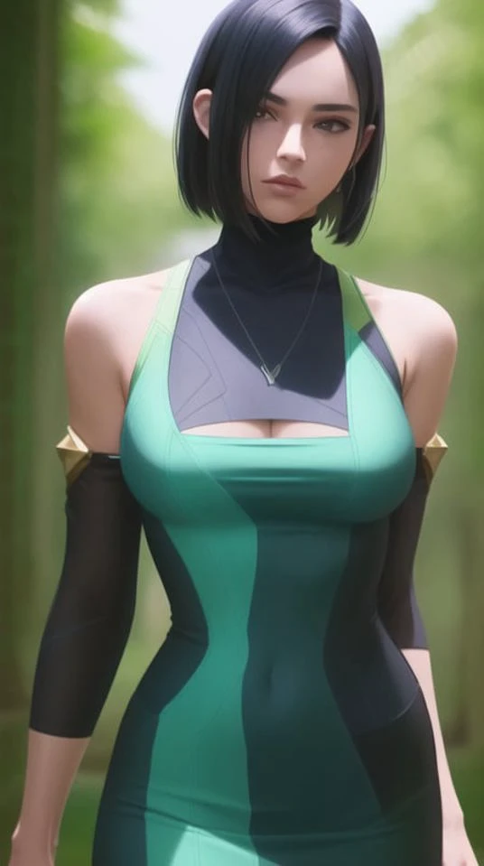 pixel-Viper in casual clothes with exposed shoulders and exposed neck, masterpiece, photorealistic, realistic, (RAW photo, 8k uhd, film grain), caustics, subsurface scattering, dynamic shot, <hypernet:myhands_22k:0.75> <lora:viper-LoRA:0.6>