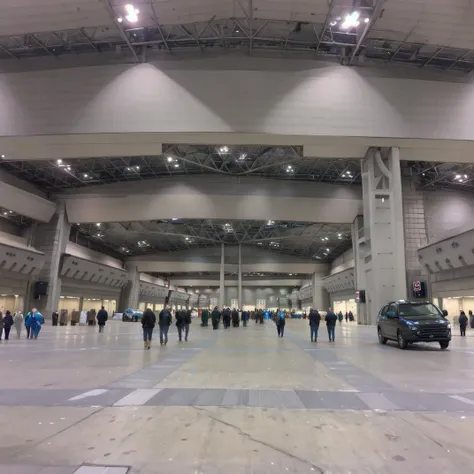 best quality, ultra-detailed, illustration,
tokyobigsight, EASTHALL, scenery, indoors, lights, 6+boys, people, real world location, truck
 <lora:tokyobigsight_EASTHALL_indoors_SD15_V3:1>