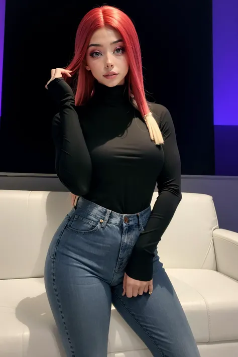 ellaexplicit, a woman wearing turtleneck sweater and jeans <lora:ellaexplicit2-000008:1>