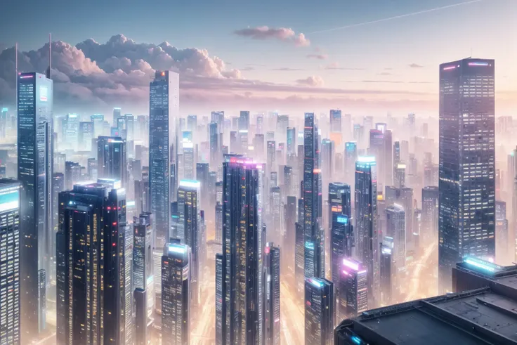 real, realistic, photorealistic, RAW photo,panoramic shot, 8k uhd, dslr, soft lighting, high quality, film grain, Fujifilm XT3, one shot, futuristic city, mist, kawaii <lora:add_detail:0.8> <lora:offset_0.2:0.6> <lora:KawaiiTech:0.6>