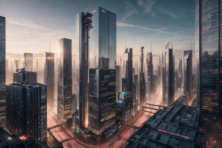 real, realistic, photorealistic, RAW photo,panoramic shot, 8k uhd, dslr, soft lighting, high quality, film grain, Fujifilm XT3, one shot, futuristic city, mist, <lora:DaVinciTech:0.4> <lora:AdsTech:0.4> <lora:add_detail:0.8> <lora:offset_0.2:0.6>