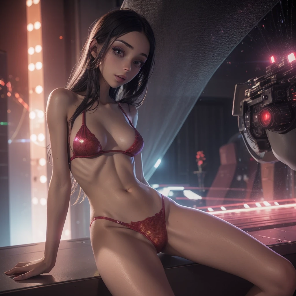 20 years old emily, Skinny body, (nsfw:0.5), posing, wearing light Crimson ripped country outfit, (bokeh effect:1.2). sci-fi room, futuristic technology, holographic displays, otherworldly . <lora:nsfw0.3.6:0.9> OverallDetail <lora:EmilyTheCorpseBride 40:0.2>