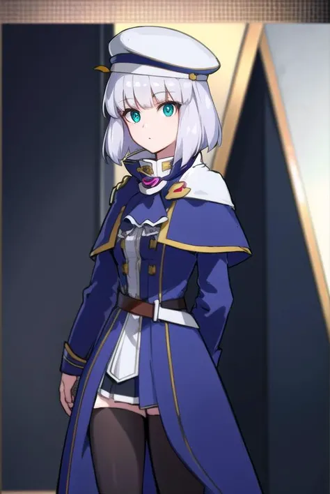sthesiaawar, <lora:sthesiaawar-lora-nochekaiser:1>,
(sthesia awar:1.5), long hair, (green eyes:1.5), white hair, gradient hair, bangs, blunt bangs, sidelocks, purple hair,
BREAK thighhighs, long sleeves, hat, dress, belt, black thighhighs, zettai ryouiki, ascot, capelet,
BREAK looking at viewer, upper body, full body, cowboy shot,
BREAK indoors,
BREAK <lyco:GoodHands-beta2:1>, (masterpiece:1.2), best quality, high resolution, unity 8k wallpaper, (illustration:0.8), (beautiful detailed eyes:1.6), extremely detailed face, perfect lighting, extremely detailed CG, (perfect hands, perfect anatomy),