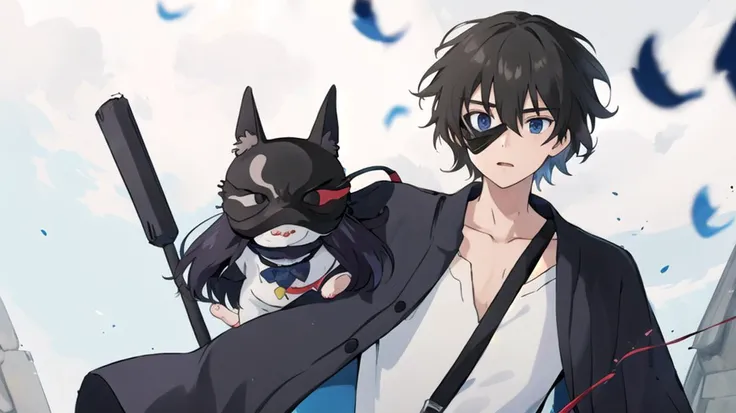 <lora:ghibli_style_offset:0.8> ghibli style, masterpiece, 1 boy wearing a mask, mask, <lora:masks_1-000001:0.6>
