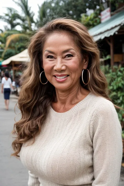 <lora:minka:1>,minka,53yo,face,smiling,sweater,granny,standing in thailand on a street, photorealistic photo,highly detailed 8k photo,hyperrealism,, <lora:add_detail:1>, Fujifilm X-T3,1/1250sec at f/2.8,ISO 160,84mm,RAW photo,Uplight,wide shot,ideal face template,film grain,distance from camera,RAW Photo, DSLR,