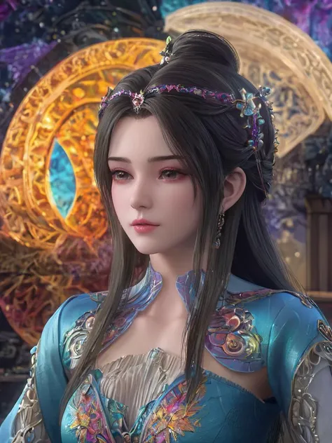 masterpiece, top quality, best quality, official art, beautiful and aesthetic:1, (1girl), full body,extreme detailed,(fractal art:0.5),colorful,highest detailed,moyou,realistic,Moderatechest, <lora:limuwan-000008:0.6>