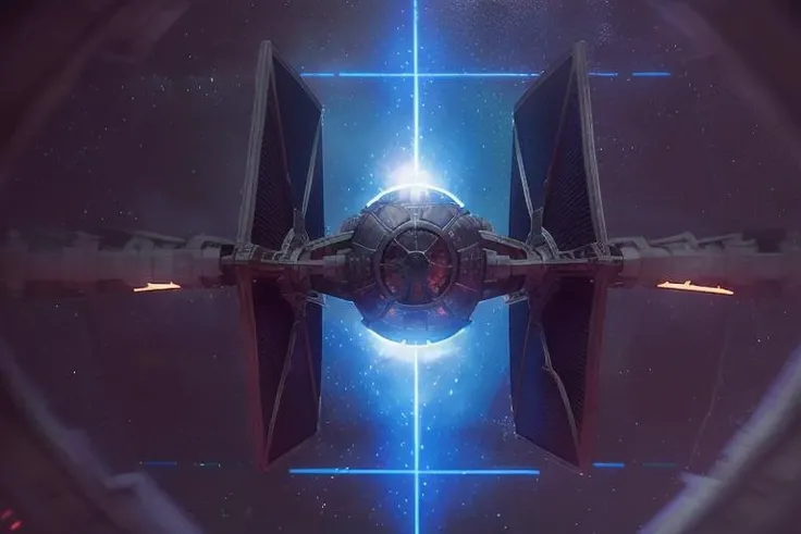 analog gloomy aerial photo of a (Tie Fighter, <lora:t13f1ght3r:1>), ((nighttime)), (flying in a space battle), outer space, planet orbit, (explosions in the background), (lasers), High Detail, Sharp focus, (photorealism), realistic, best quality, 8k, award winning, dramatic lighting, epic, cinematic, masterpiece, rim light, (action movie), war, depth of field, dutch angle,