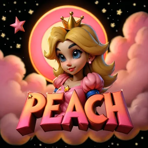 ((<lora:Harrlogos_v2.0:1>)),(((("peach" text logo:1.2)))),pink,metallic,cute,adult,(samdoesart princess peach:1.1),clouds,sun,stars,(evil smile:0.7),<lora:samdoesart:1>,