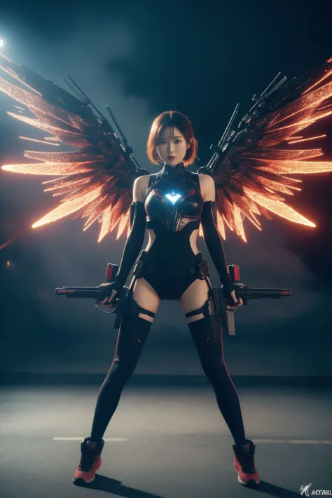 8K,月Flying in the night白い翼の天使達,Super Beauty(Like the real thing),天使の白いLong dress,Beautiful smile,Highly detailed illustration, Ultra-high resolution, masterpiece, highest quality, Perfect glowing skin, Perfect lighting, Detailed lighting, Dramatic Shadows, Ray Tracing, Looking at the audience, Small breasts, Beautifully detailed hazel eyes, Sharp Face, Clear Eyes, Red lips, Long bangs, Short Curly Hair, Red hair, ((Cyberpunk Dark City)), Upper Body, Combat Uniform, Military Harness,masterpiece,highest qualityのフォトリアリスティックなRAW写真。Bright colors,Rich colors, Backlight, Cinema Lighting, Film Grain, to be born, 50mm lens, Nikon D850,Detailed character art,Fantasy art,Ultra-high resolution,Ultra-Realistic Skin,Perfect hand shape,Big white wings,Blonde,Blue Eyes,Long dress,Flying in the night,Flying in the night sky,