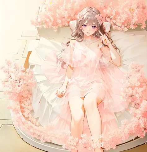 best quality,masterpiece,ultra high res,8K resolution,8k wallpaper, (((High quality finger shape))) ,
1girl lying on the bed, solo, long hair, straight hair, , see through, diamond dress,jewelry, medium breast, short dress, pink dress, bare shoulder,
<lora:Diamond_Dress-000008:0.65>