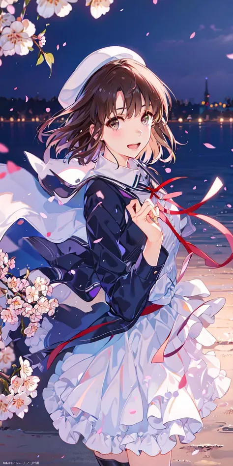 (Masterpiece:1.2, high quality), (pixiv:1.4), (1girl:1.2), (solo:1.2), (shenqi:0.6),
,deep shadows, hard rim lighting, dramatic lighting, sharp focus, looking at viewer, ambient light, outdoors, floating hair, wind, cherry blossoms, cowboy shot , katou megumi, white dress, red jacket, neck ribbon, beret, frills, bow, smile, open mouth, waving
<lora:katouMegumiSaekano_v1:0.6>