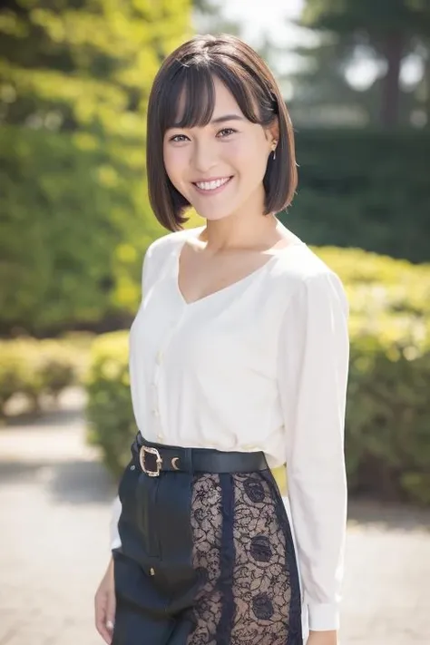 1girl, (wearing a casual clothes:1.6),(RAW photo, best quality), (realistic, photo-realistic:1.4), masterpiece, an extremely delicate and beautiful, extremely detailed, 2k wallpaper, Amazing, finely detail, extremely detailed CG unity 8k wallpaper, ultra-detailed, highres, soft light, beautiful detailed girl, extremely detailed eyes and face, beautiful detailed nose, beautiful detailed eyes,cinematic lighting,(in the park:1.6),perfect anatomy,slender body,(smile:1.4),(young girl:1.4),(close up:1.8),(look at viewer:1.4),(front view:2.0),cinematic angle,(wavy short hair:1.2),standing,(cleavage:1.4), <lora:kumadaakane_lora-04:0.8>