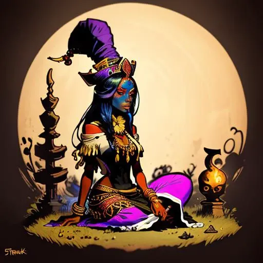 a voodoo priestess, stranski <lora:Stranski_v1-000020:0.9>