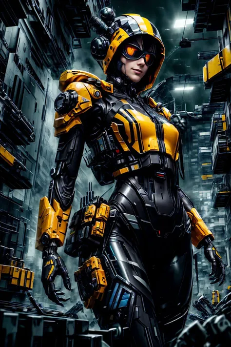 (masterpiece, best quality, high quality, highres, ultra-detailed), looking at viewer, solo, (full body:0.6), detailed background, detailed face, (<lora:ConstructionyardAIV3:1.0>, ConstructionyardAIV3 theme:1.1) evil high-tech futuristic hacker, smirk, advanced technology, coat, techwear, wearable device, electronics, blue (holographic display:1.05), access granted, barcode, password, control panel in background, cyber-warfare, dark sinister atmosphere, <lora:more_details:0.6>