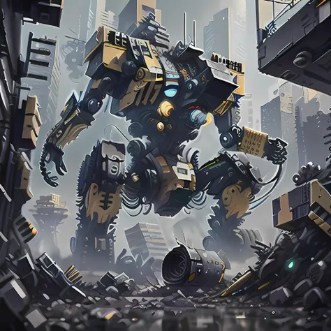 (best quality, highres, sharp focus), Masterpeice, 4K, 8K, Realistic, Ultra Realistic, High Quality, High Resolution, constructionyardai, Futurisitc Giant Robot Crab, futuristic, cyberpunk, <lora:ConstructionyardAIV3:1>