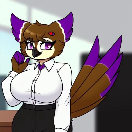 Female anthropomorphic dragon, milf, with purple skin with 4 ears, has brown hair, red eyes, wears glasses, working at a cashier at McDonalds, showing her breasts, naked breasts, taking off her uniform, open uniform, showing her pussy, wet pussy , liquids falling from the vagina, 4k, masterpiece, posted on e621