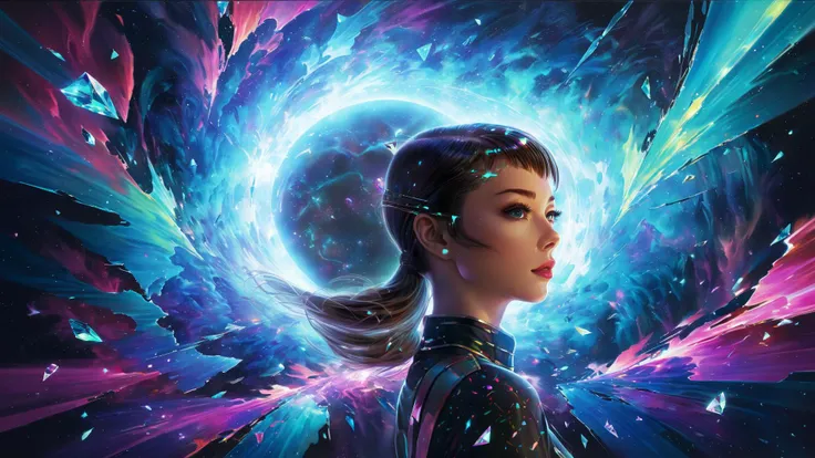 Moon river, synthwave colors <lora:AetherPunkAI:0.5>AetherPunkAI portrait of Leya Seydoux as <lora:adr_AudreyHepburn_SDXL-LoRA-prodigy-clip1-v01:0.8> AudreyHepburn, large broken mirror shards reflecting surroundings, sharp shards RTX, perspective view, extreme angle,
ultra detailed abstract photorealistic painting of liquid joy, sparkles, asymmetrical , glowing color exploding cell shading, fractal algorithm
Digital painting, artistic, colorful, volumetric lighting, detailed, realistic, sharp, nebula sky