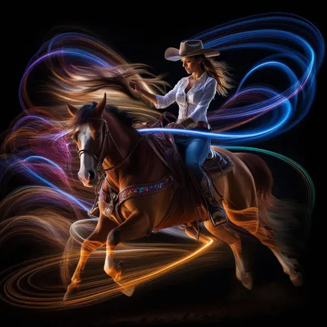 (masterpiece, best quality:1.4), light painting, (long exposure:1.2),dynamic streaks, luminous trails, vibrant colors, fluid movement, captivating patterns, creative experimentation,(1girl),(highest detailed),(cowboy shot:1.2),dynamic pose