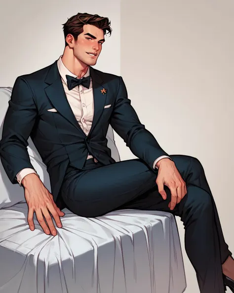 score_9, score_8_up, score_7_up, score_6_up, source_cartoon, source_western, AdamHughesStyle, 1boy, handsome, muscular, Tuxedo, fancy diner<lora:AdamHughes_PDXL:0.95>